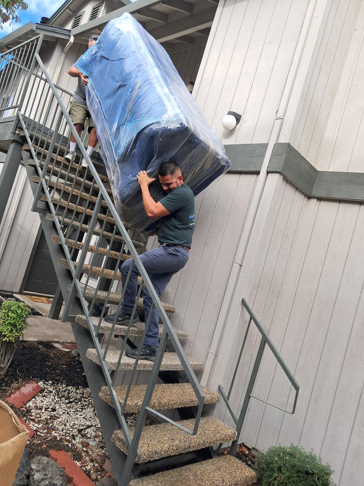 Edgar's Moving Services team carrying furniture